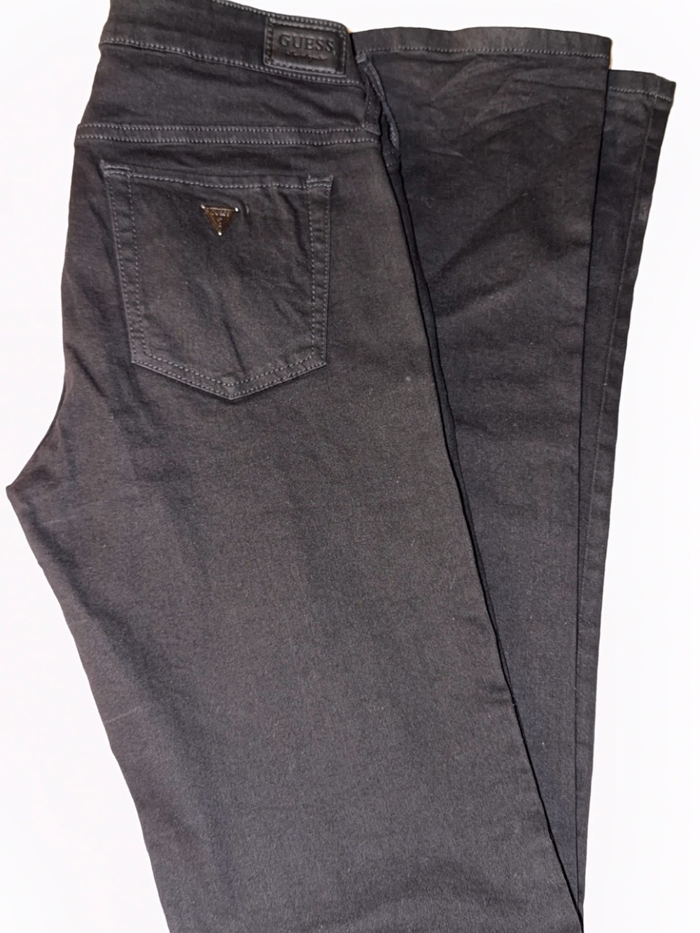 GUESS Women's Black Boot Cut Jeans with Logo Patch